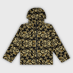 Ветровка с капюшоном женская Народная русская роспись - позолота паттерн, цвет: 3D-черный