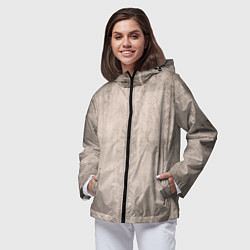 Ветровка с капюшоном женская Текстура мокрый бетон бежевый, цвет: 3D-черный — фото 2