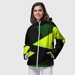 Ветровка с капюшоном женская Geometric shapes, цвет: 3D-белый — фото 2