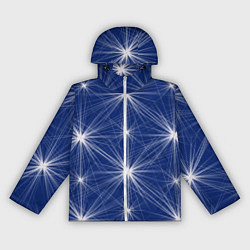 Ветровка с капюшоном женская Звезды на синем фоне, цвет: 3D-белый