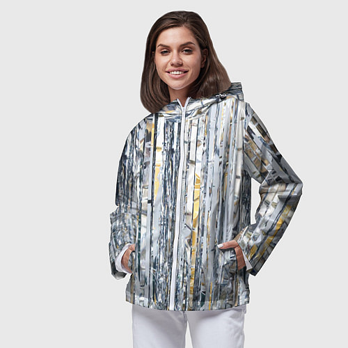 Женская ветровка Новогодний дождик / 3D-Белый – фото 3