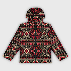 Ветровка с капюшоном женская Этнический славянский орнамент, цвет: 3D-черный