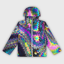 Ветровка с капюшоном женская Абстракция переливы, цвет: 3D-белый