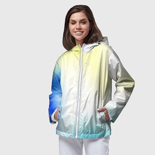 Женская ветровка Color yellow blue white / 3D-Белый – фото 3