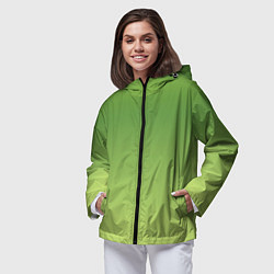 Ветровка с капюшоном женская Color green yellow, цвет: 3D-черный — фото 2