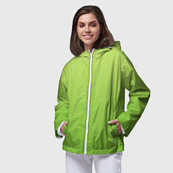 Ветровка с капюшоном женская Color lime green, цвет: 3D-белый — фото 2