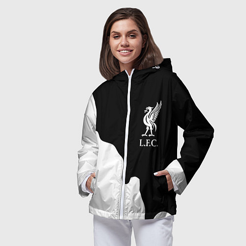 Женская ветровка Ливерпуль краски разводы / 3D-Белый – фото 3