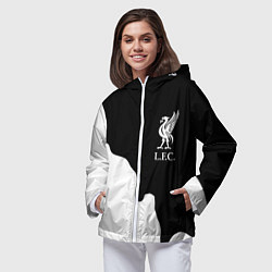 Ветровка с капюшоном женская Ливерпуль краски разводы, цвет: 3D-белый — фото 2