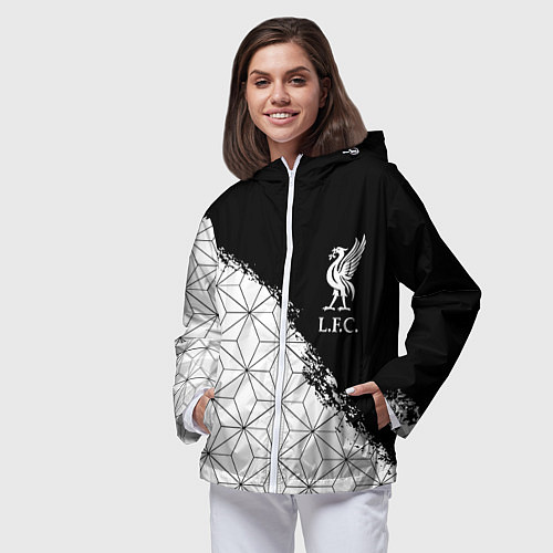 Женская ветровка Liverpool краски текстура геометрия / 3D-Белый – фото 3