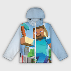 Ветровка с капюшоном женская Minecraft World, цвет: 3D-белый