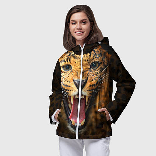 Женская ветровка Рык леопарда / 3D-Белый – фото 3