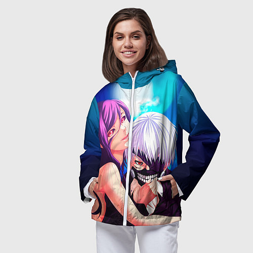 Женская ветровка Токийский Гуль / 3D-Белый – фото 3