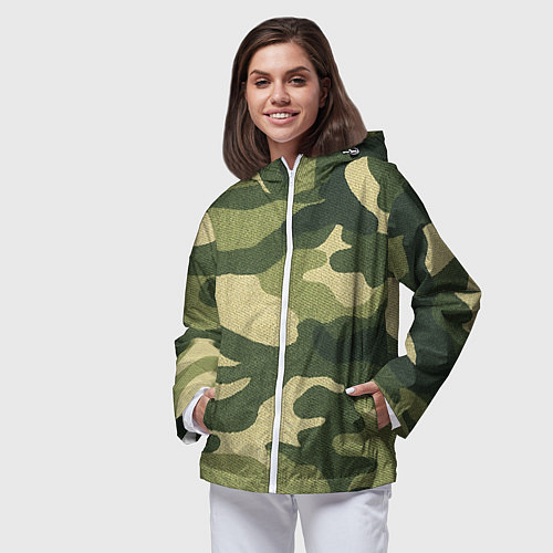 Женская ветровка Хаки / 3D-Белый – фото 3