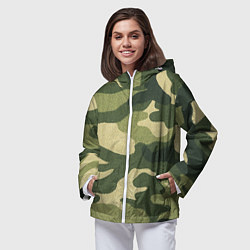 Ветровка с капюшоном женская Хаки, цвет: 3D-белый — фото 2
