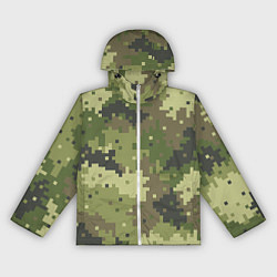 Ветровка с капюшоном женская Хаки, цвет: 3D-белый