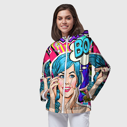 Женская ветровка Pop art / 3D-Белый – фото 3
