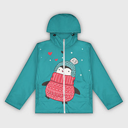 Ветровка с капюшоном женская Пингвинчик, цвет: 3D-белый