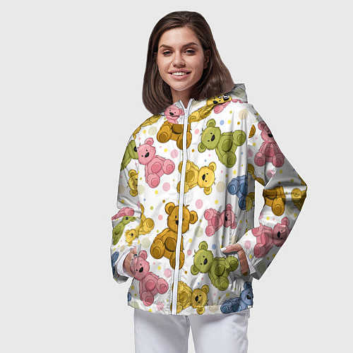 Женская ветровка Любимые медвежата / 3D-Белый – фото 3