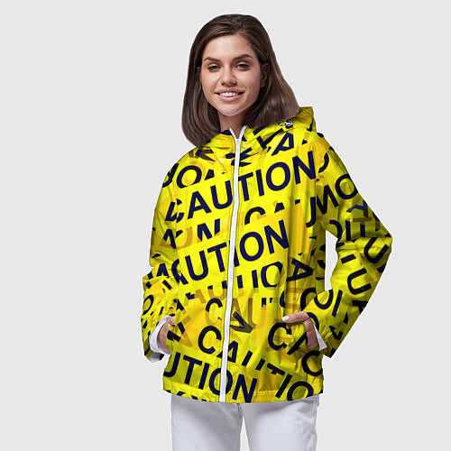 Женская ветровка Caution / 3D-Белый – фото 3