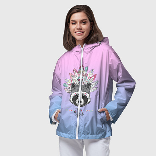 Женская ветровка Raccoon: Free Spirit / 3D-Белый – фото 3
