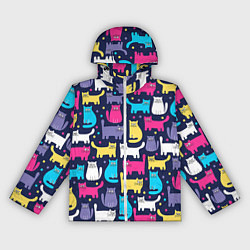 Ветровка с капюшоном женская Котятки, цвет: 3D-белый