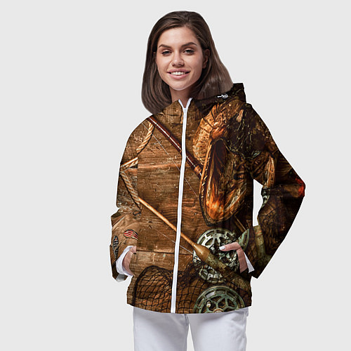 Женская ветровка Рыбацкий стол / 3D-Белый – фото 3