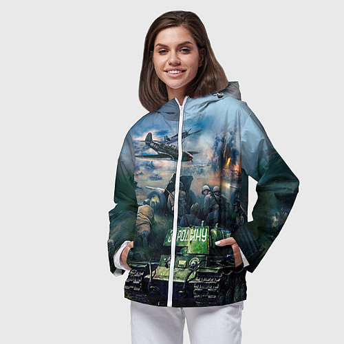 Женская ветровка За родину / 3D-Белый – фото 3