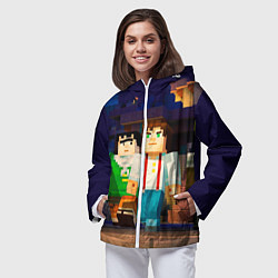 Ветровка с капюшоном женская Minecraft Men's, цвет: 3D-белый — фото 2